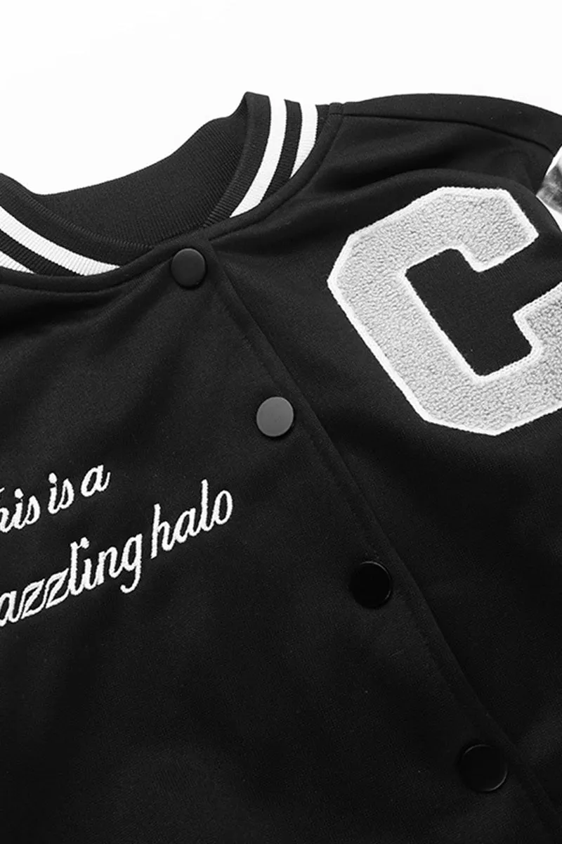 CR3124 Silver Sleeve Varsity Jacket Outerwear
