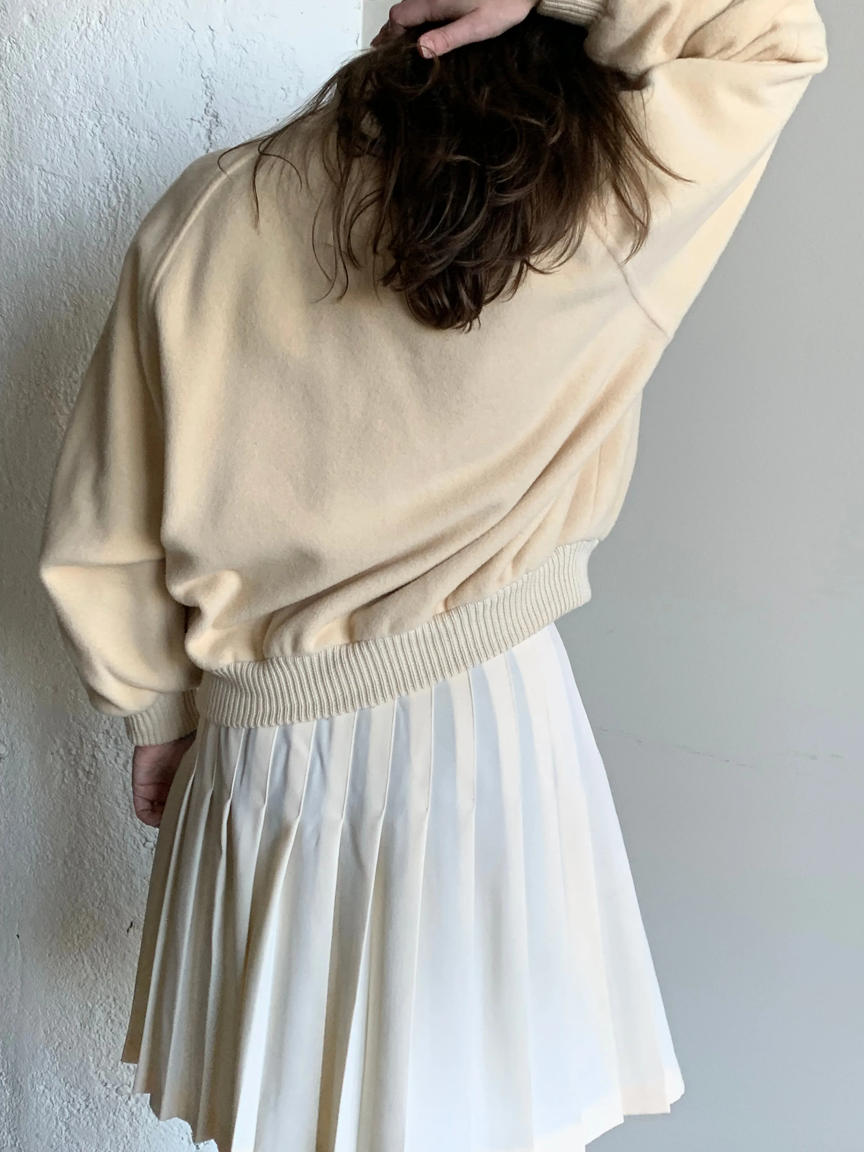 Cream cashmere bomber jacket