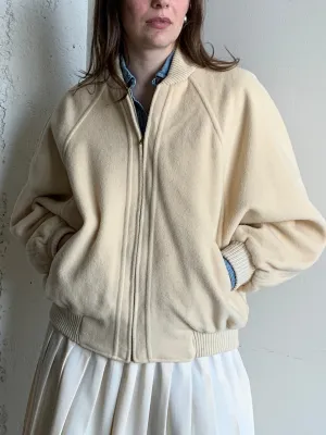 Cream cashmere bomber jacket
