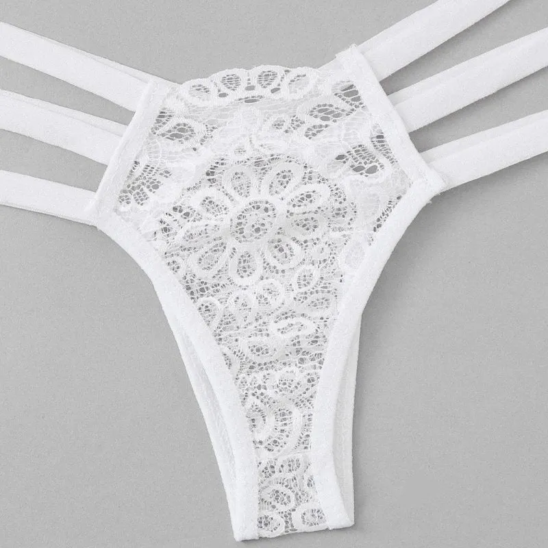 Criss-Cross Sheer Mesh Lingerie Set