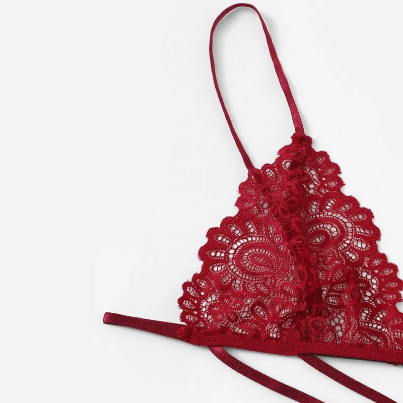 Criss-Cross Sheer Mesh Lingerie Set