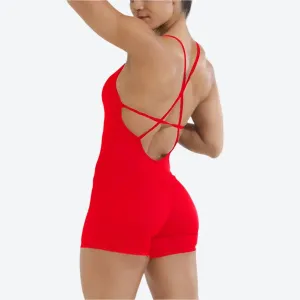 Crisscross Back Strappy Fitness Rompers