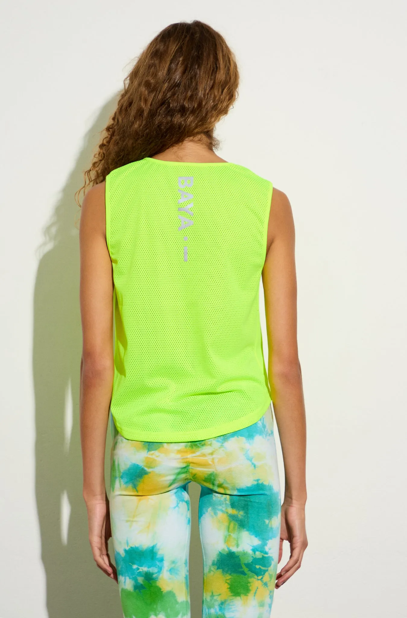 Crop αμάνικη MESH μπλούζα | Neon Green