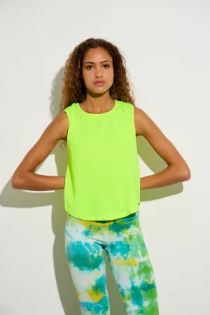 Crop αμάνικη MESH μπλούζα | Neon Green