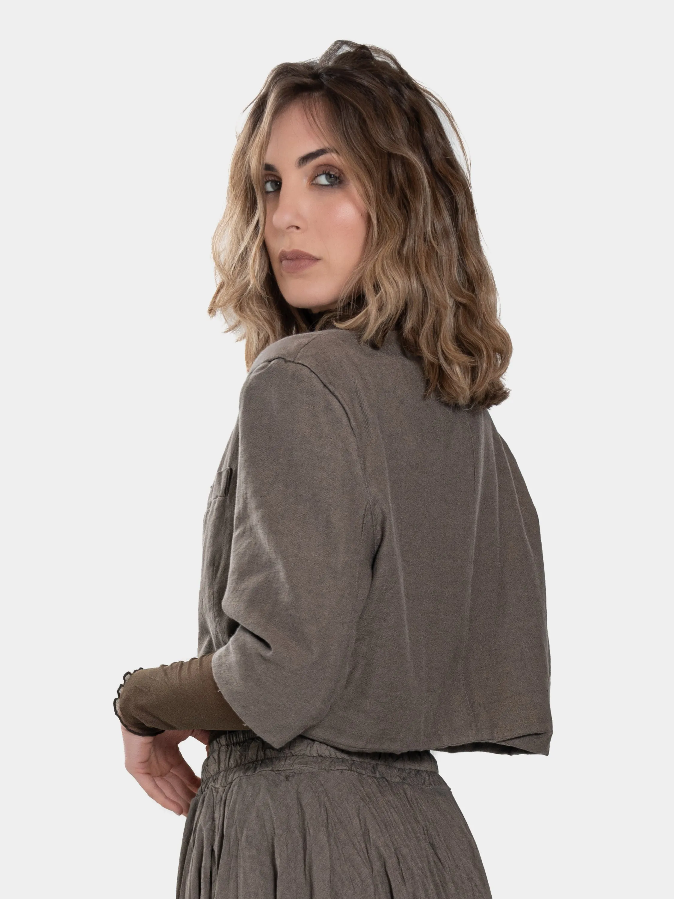 Cropped Short Sleeve Jacket