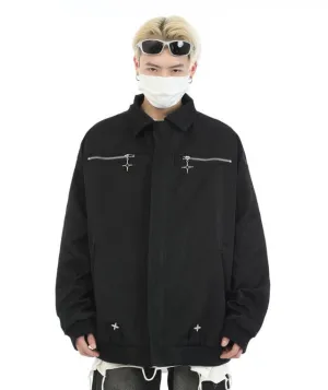 Cross Zipper Bomber Jacket