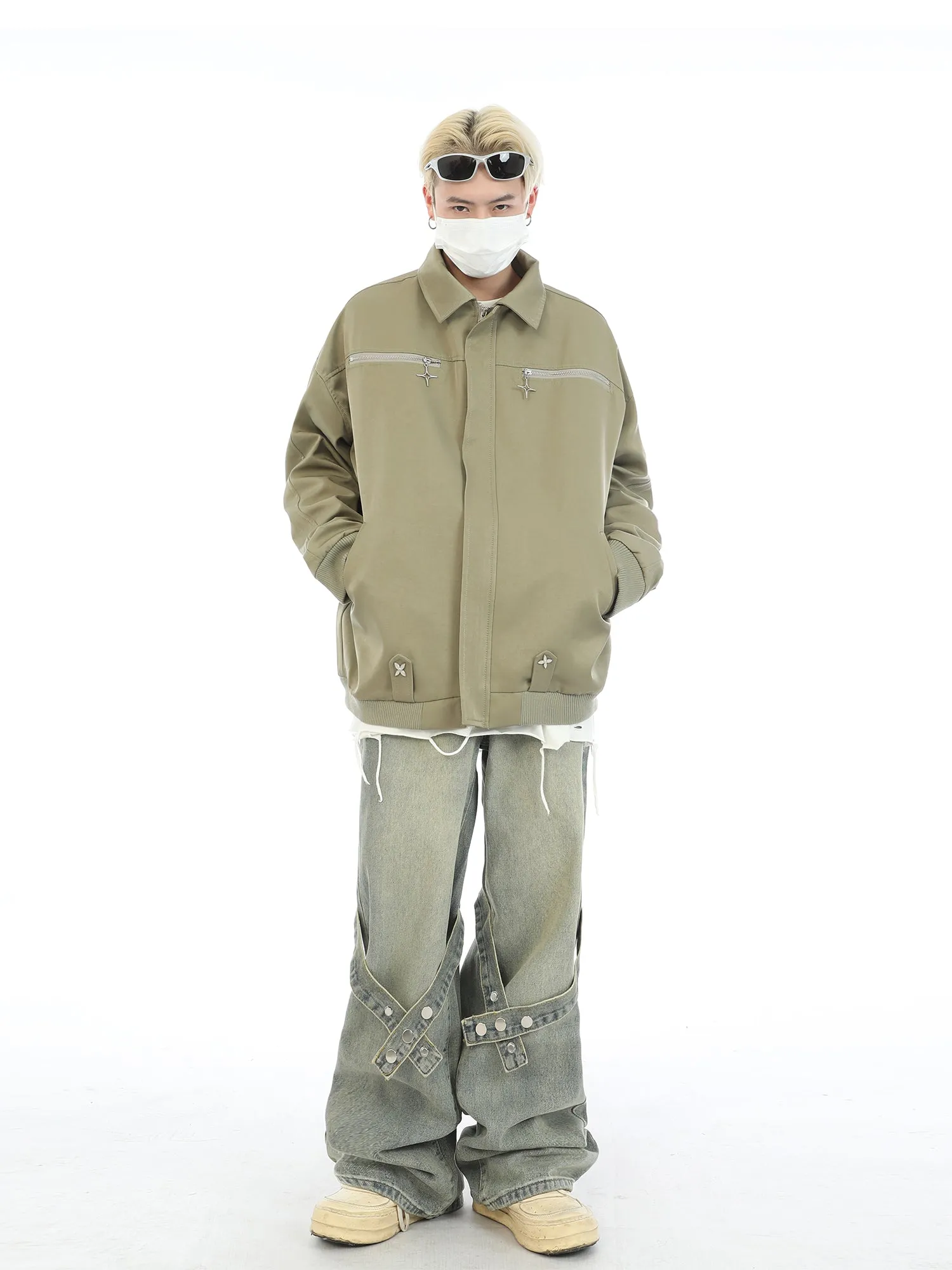 Cross Zipper Bomber Jacket