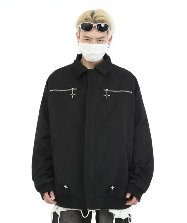 Cross Zipper Bomber Jacket