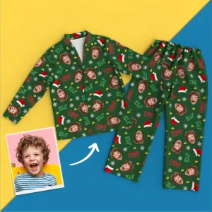 Custom Santa Elf Photo Face Pajama Set
