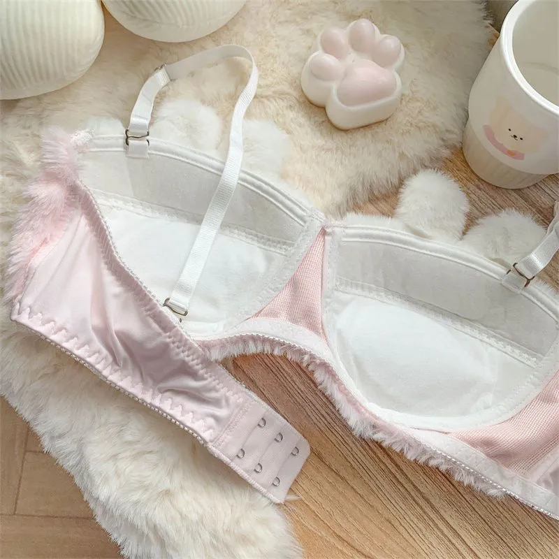 Cute Bunny Fur Lingerie Set