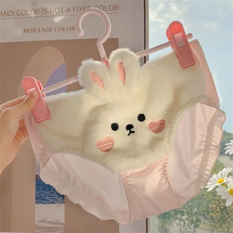 Cute Bunny Fur Lingerie Set