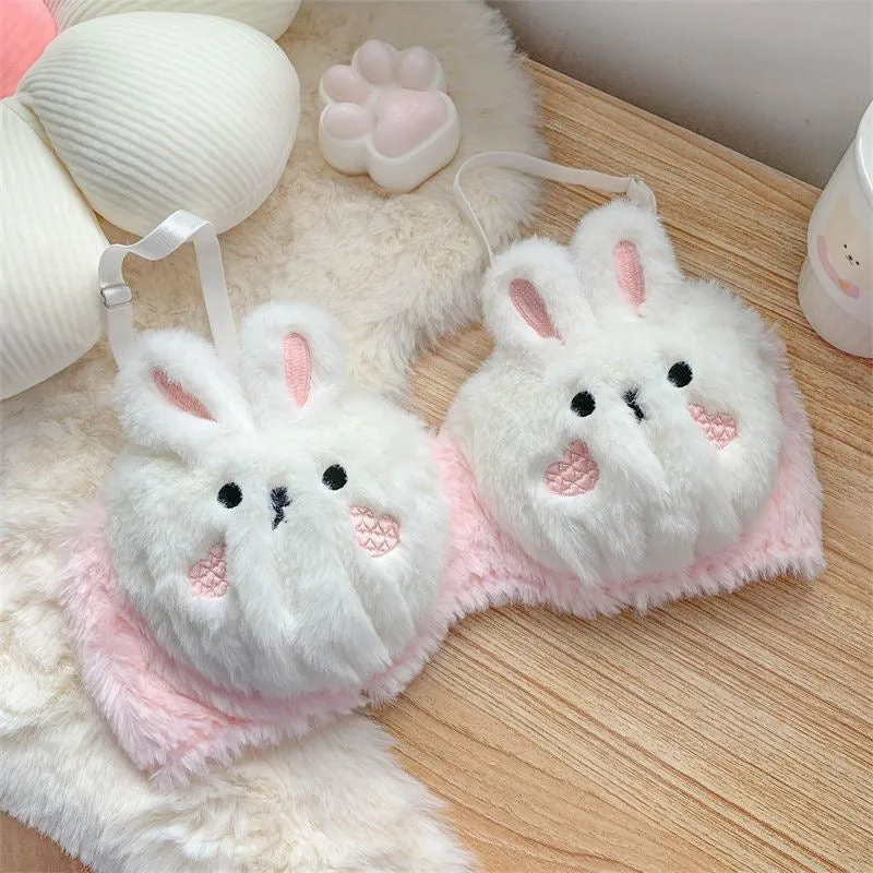 Cute Bunny Fur Lingerie Set