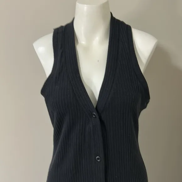 Daily Practice by Anthropologie Ribbed Midi Dress Black Pullover Sz XS NEW