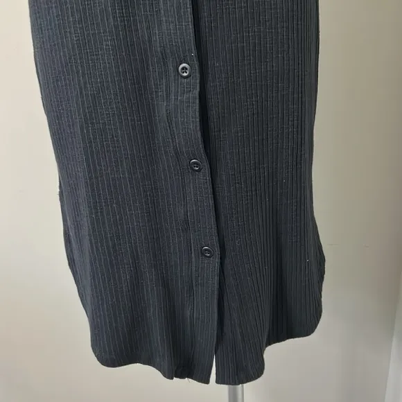 Daily Practice by Anthropologie Ribbed Midi Dress Black Pullover Sz XS NEW