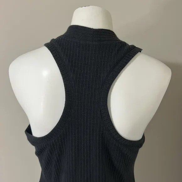 Daily Practice by Anthropologie Ribbed Midi Dress Black Pullover Sz XS NEW