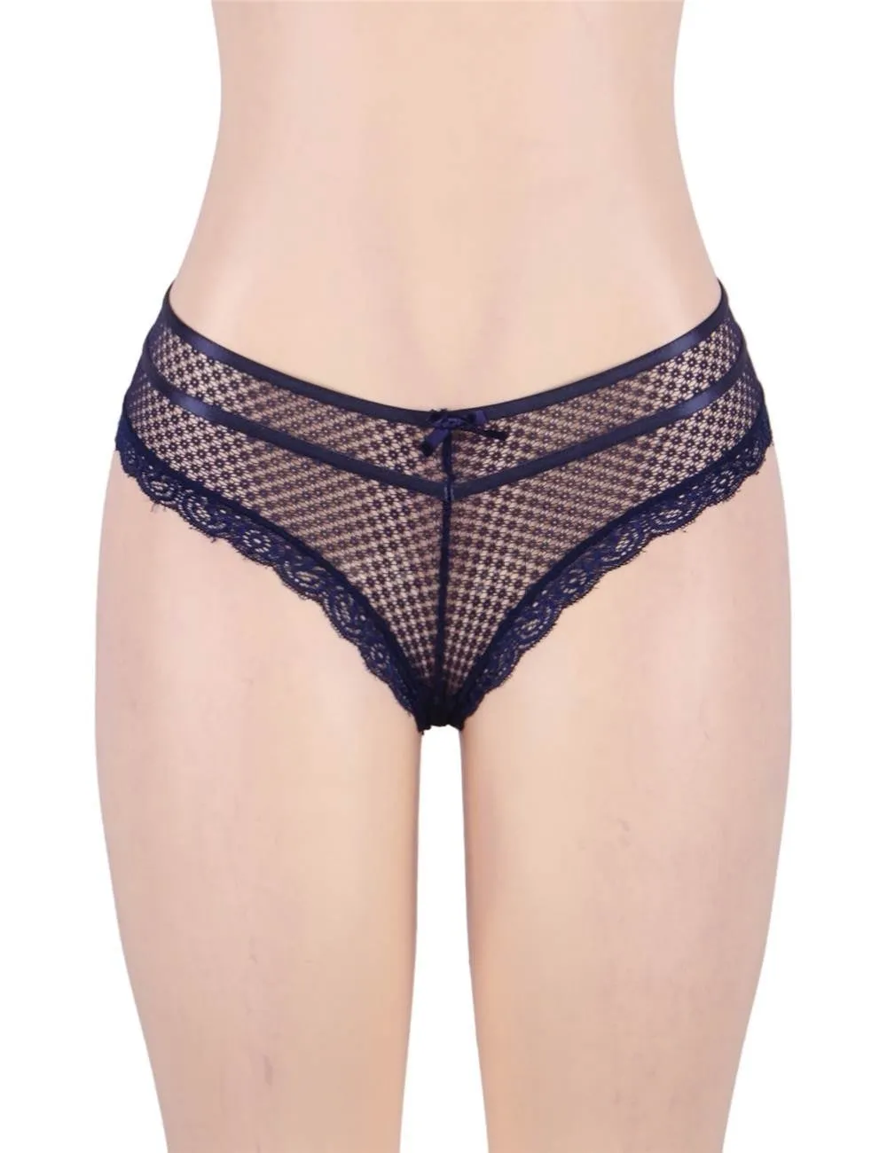 Dark Blue Lace Out Ladies‘ Panty