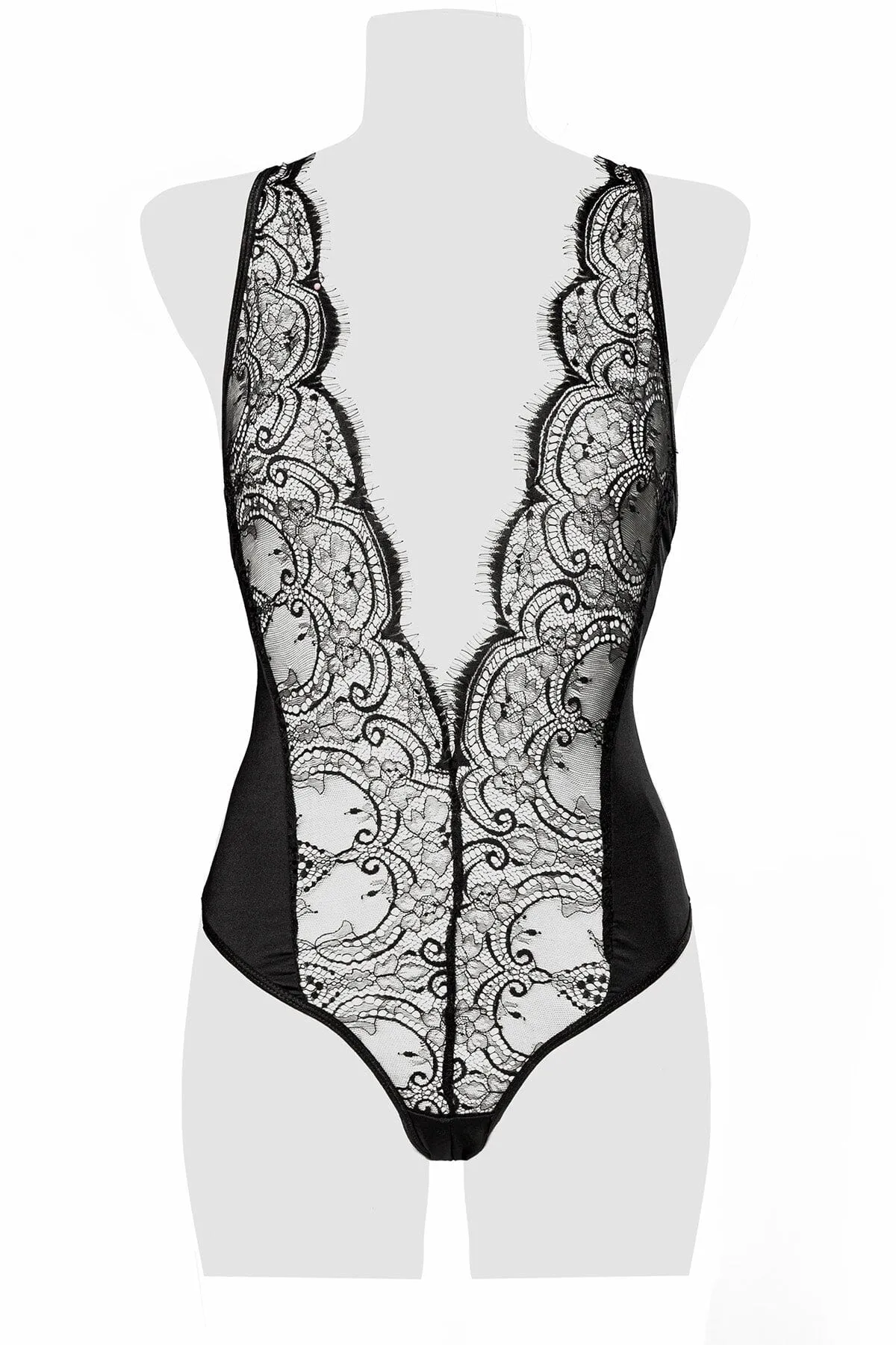Deep V Plunge Halter Teddy & Crisscross Back