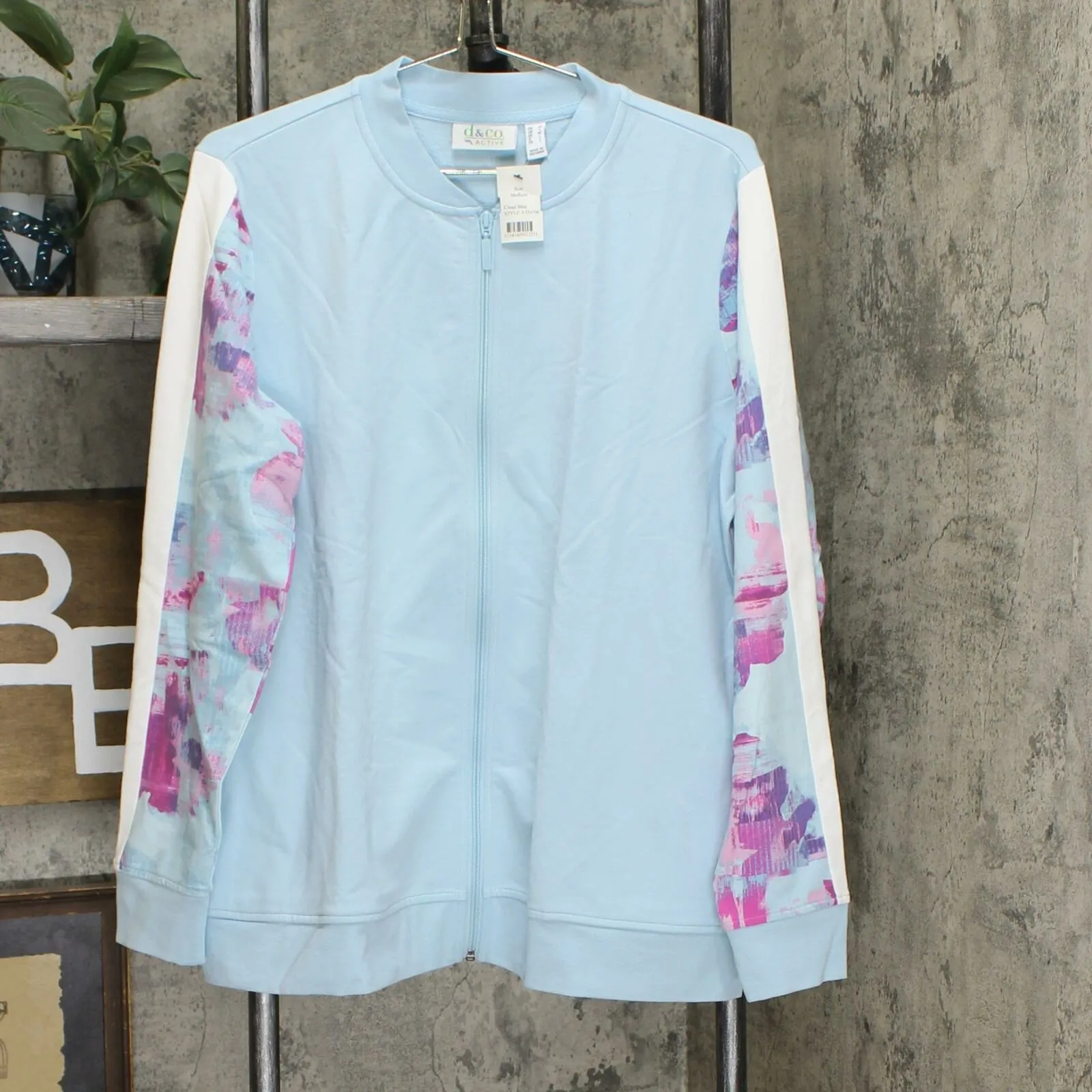 Denim & Co. Women's Active Bomber Jacket With Print Detail