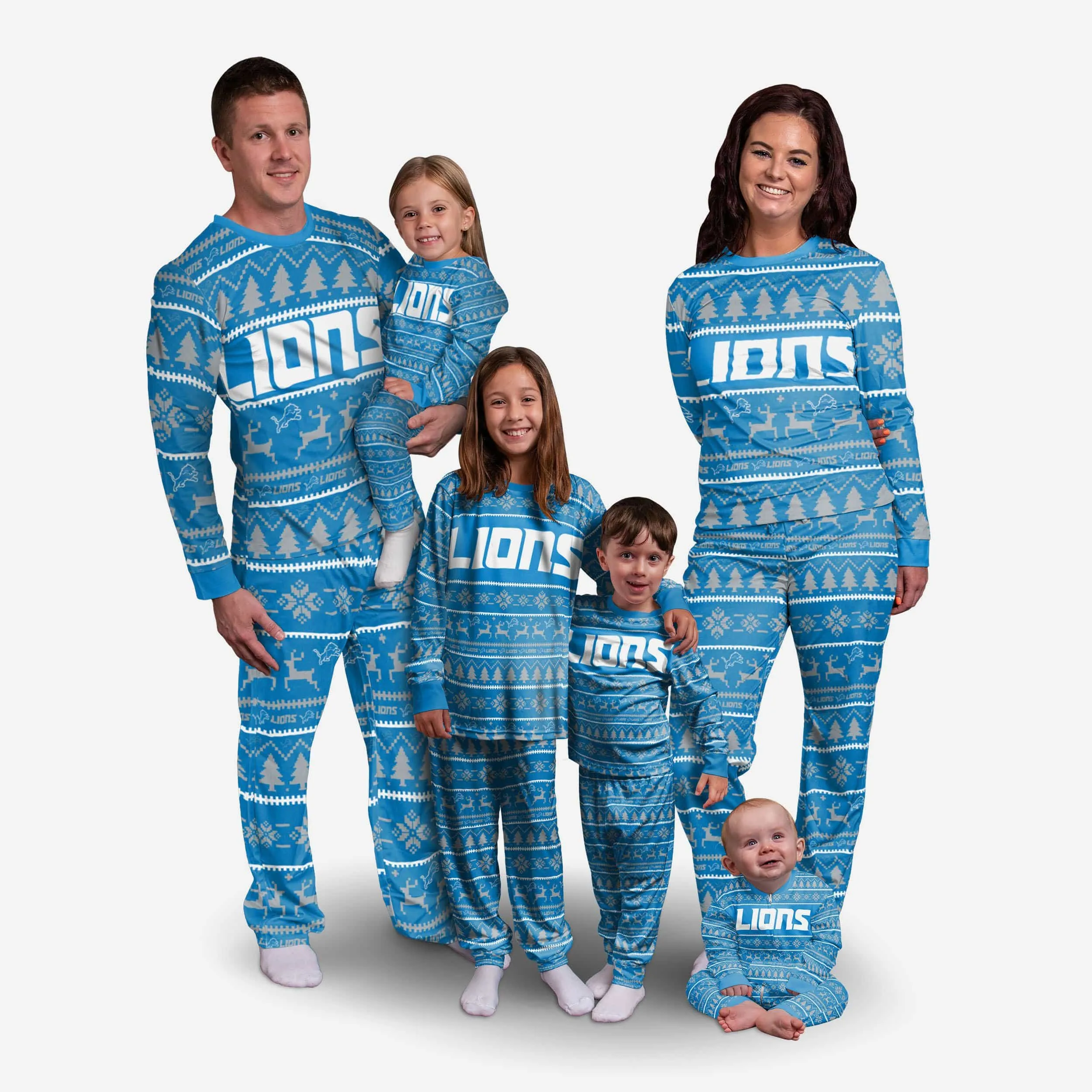 Detroit Lions Womens Family Holiday Pajamas