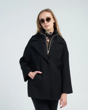 diagonal wool oversized coat with nuage windguard