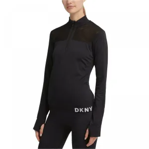DKNY Women's Sport Mesh Trimmed Half Zip Top