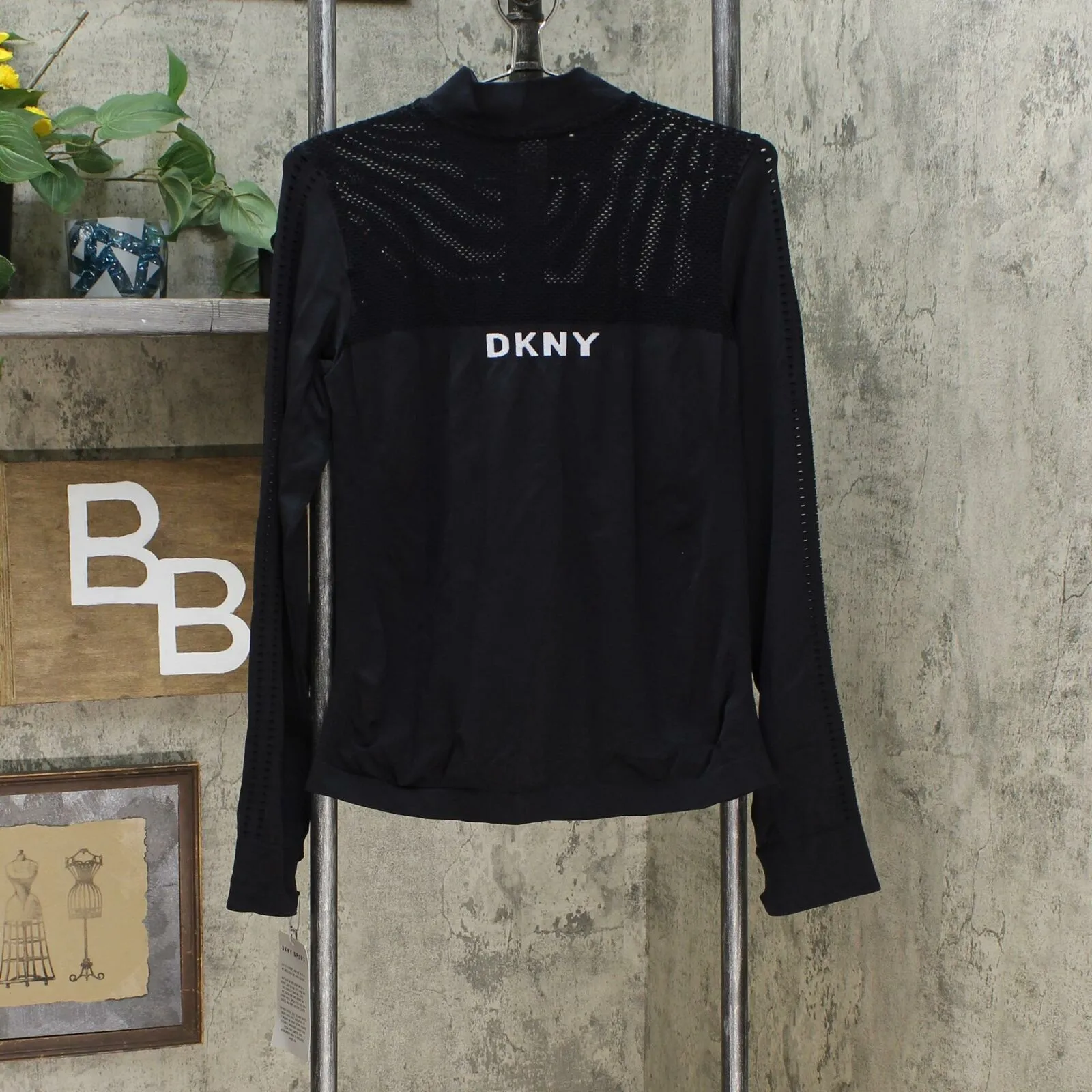 DKNY Women's Sport Mesh Trimmed Half Zip Top