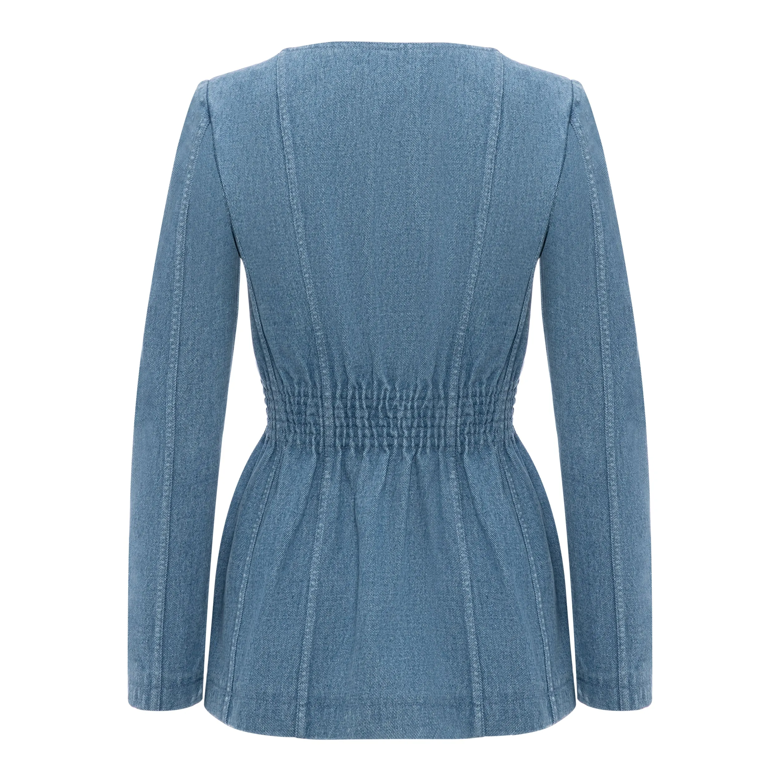 Double-Breasted Denim Blazer