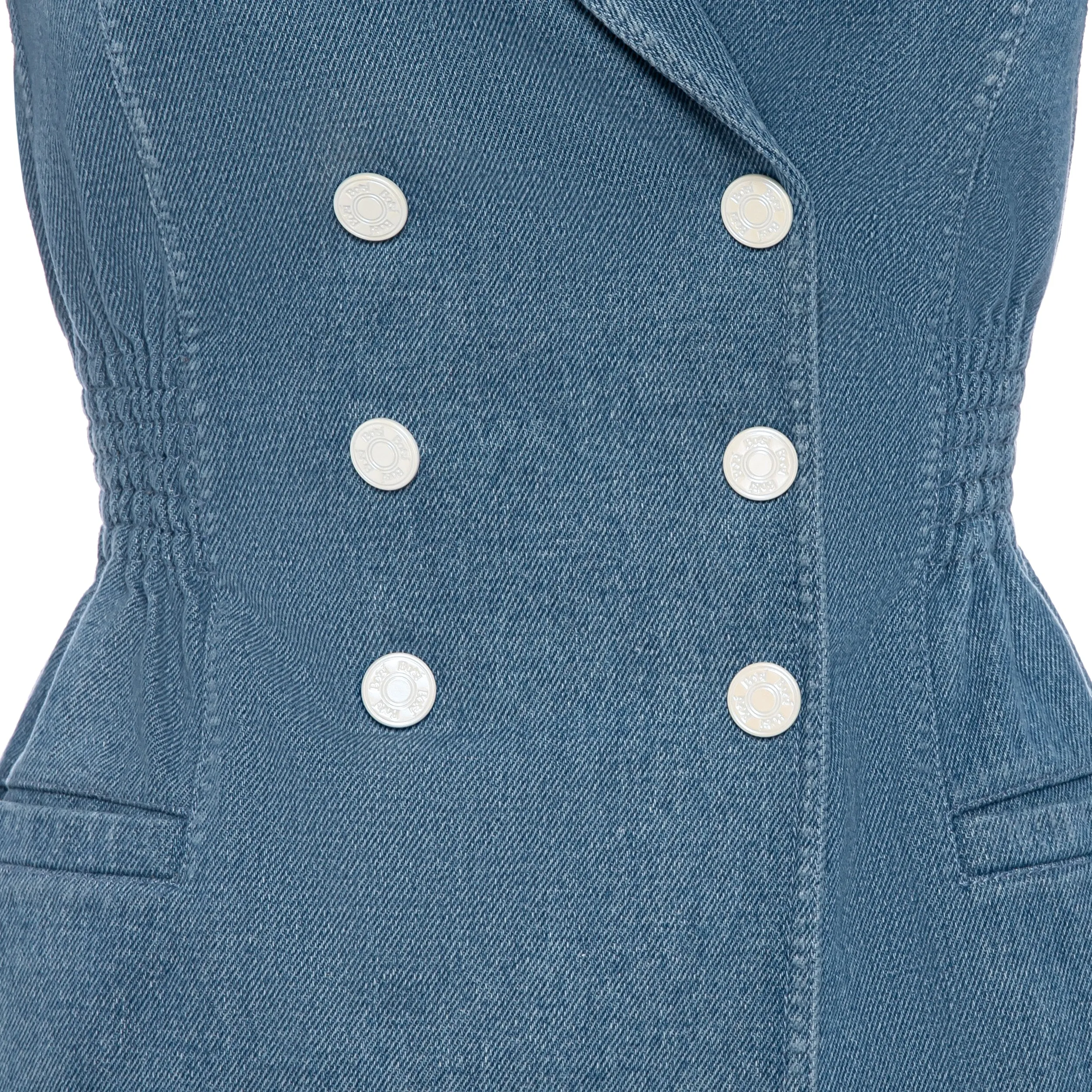 Double-Breasted Denim Blazer
