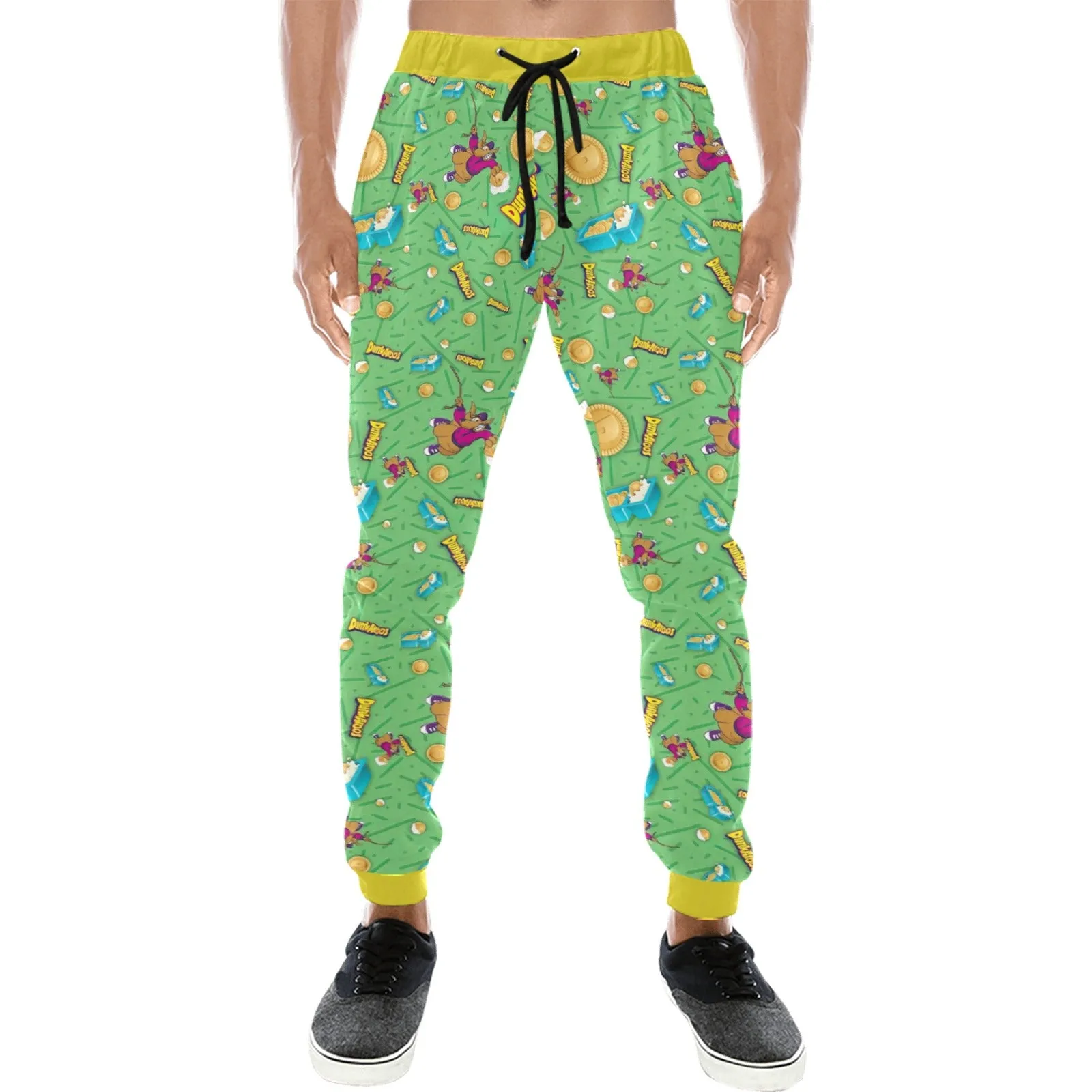 Dunkaroos Green Pattern Casual Baggy Slacks