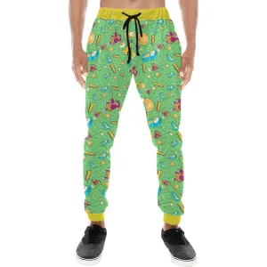Dunkaroos Green Pattern Casual Baggy Slacks