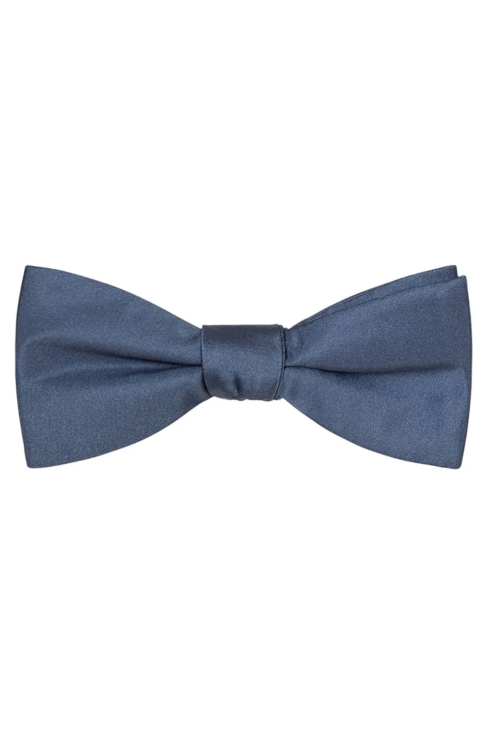 Dusty Blue Solid Satin Silk Bow Tie