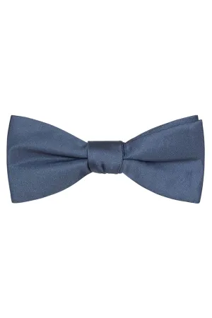 Dusty Blue Solid Satin Silk Bow Tie