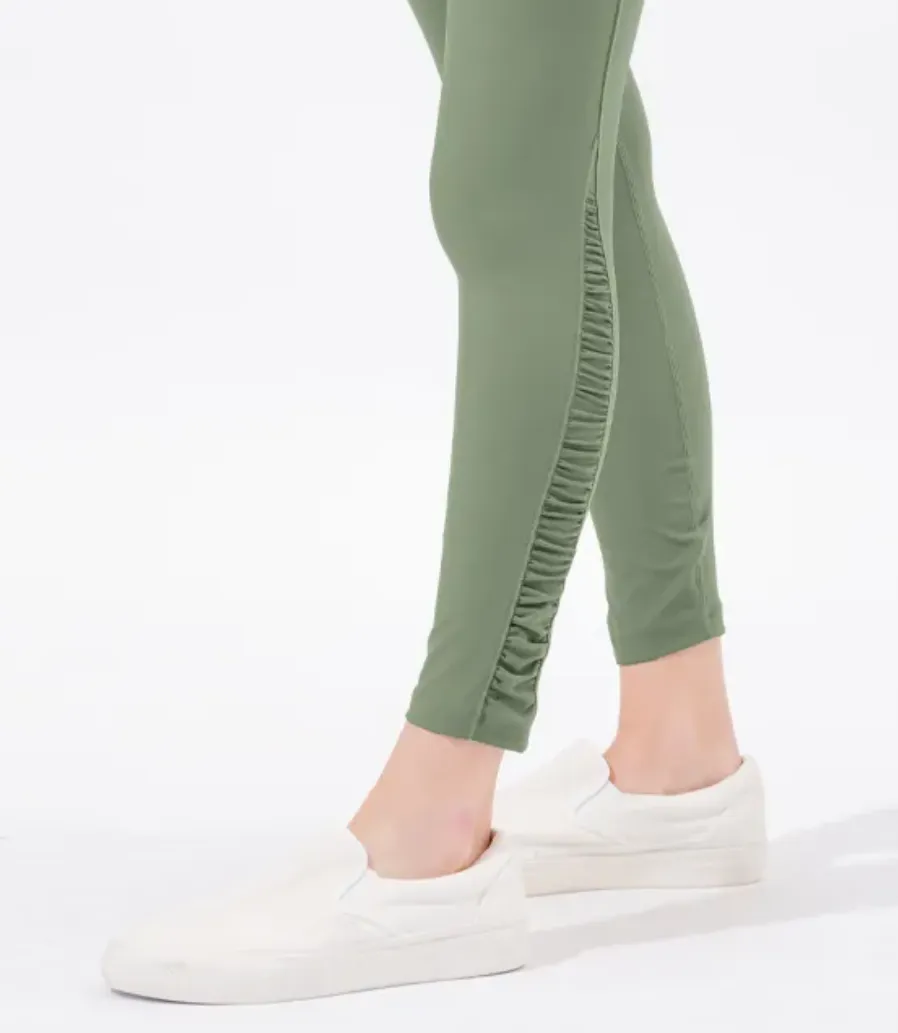 easyoga LESPIRO Shirring Tights - G06 Green Lake