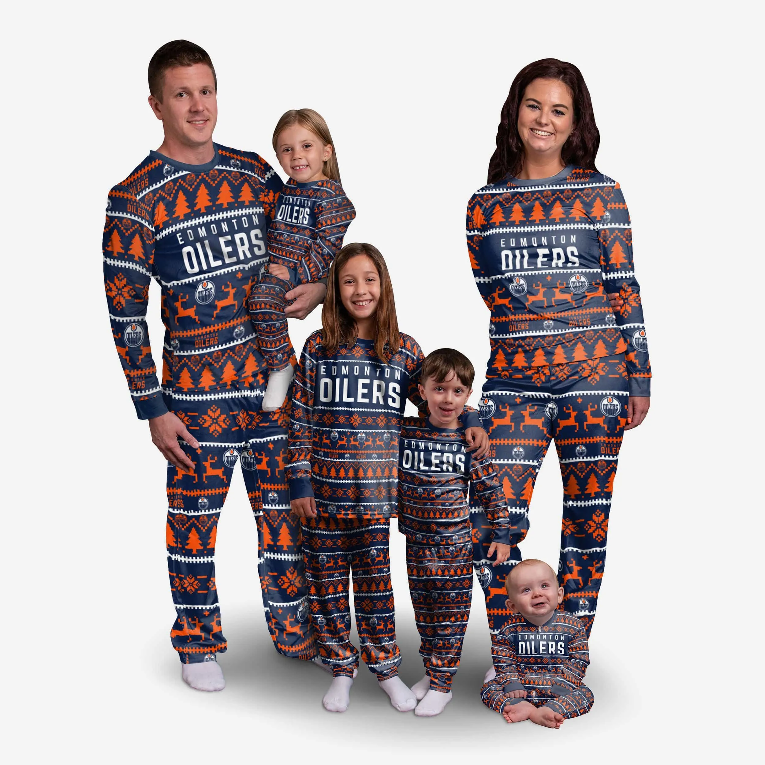 Edmonton Oilers Family Holiday Pajamas