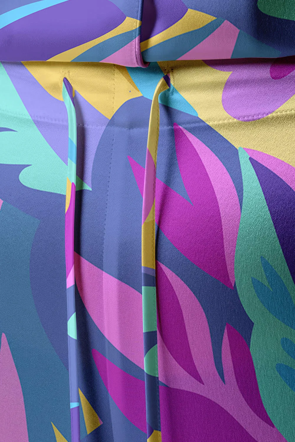 Electric Bloom – Retro Floral Print Satin Pajama Set