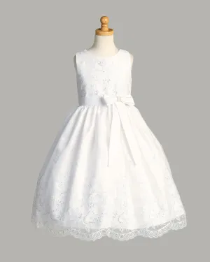 Embroidered Tulle First Communion Dress with Sequins - SP188