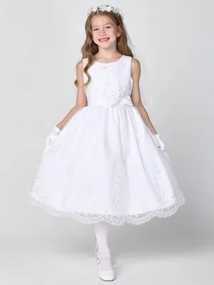 Embroidered Tulle First Communion Dress with Sequins - SP188