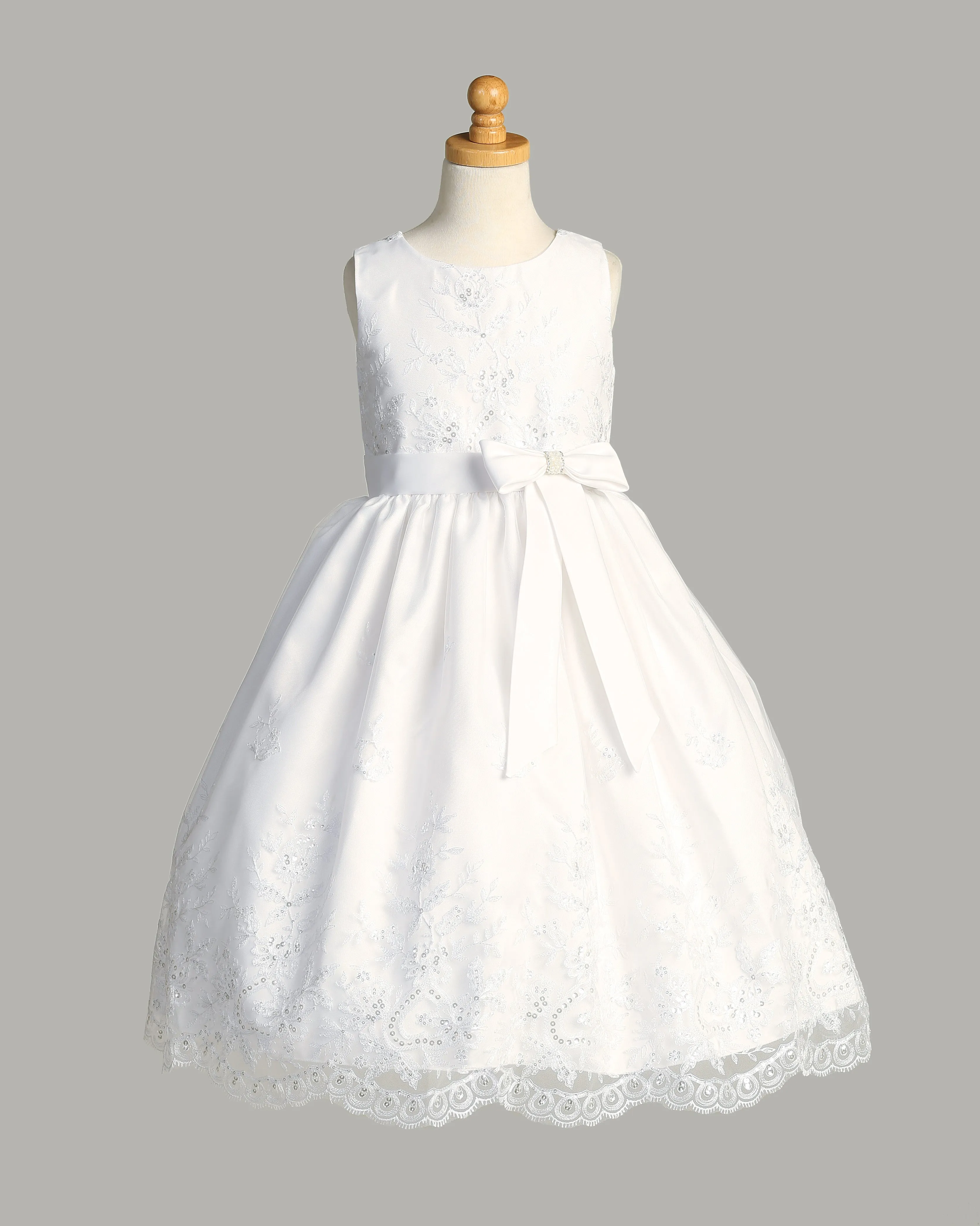 Embroidered Tulle First Communion Dress with Sequins - SP188
