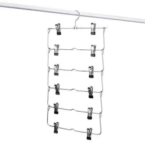 Emstris Space Saving Pants Hangers Sturdy Multi-Purpose Stainless Steel Pants Jeans Slack Skirt Hangers with Clips Non-Slip Closet Storage Organizer
