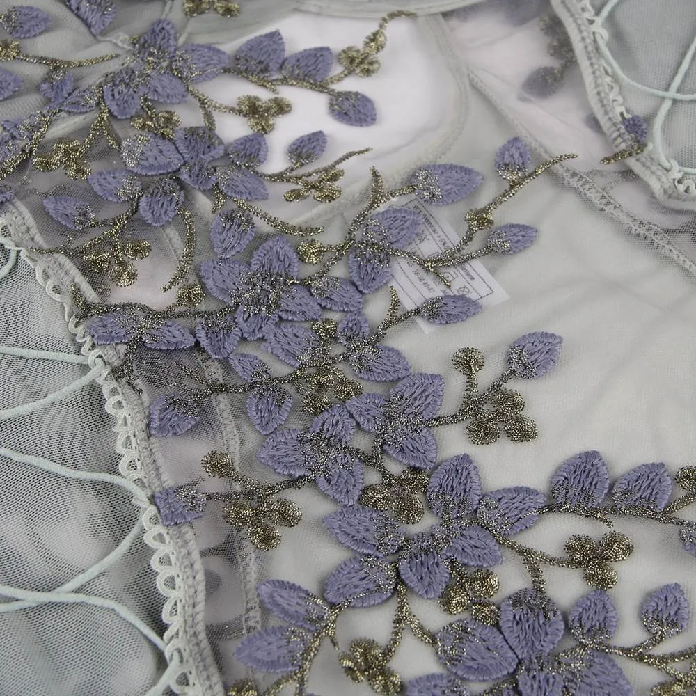 Exquisite Embroidery Mesh Bodysuit Egypt With Underwire