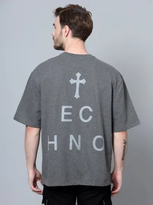 Faith Reflective Print OS T-Shirt  (Grey)
