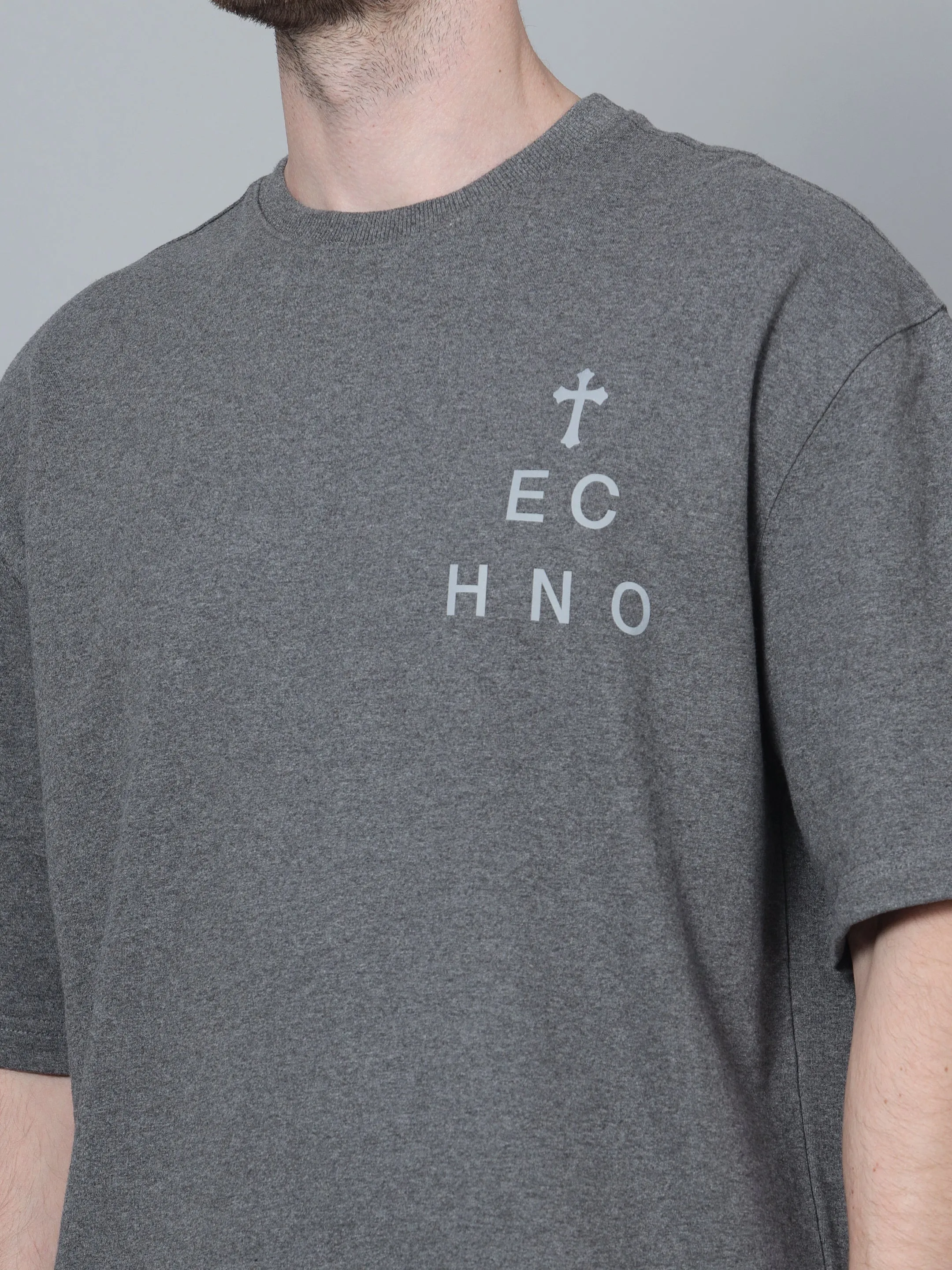 Faith Reflective Print OS T-Shirt  (Grey)