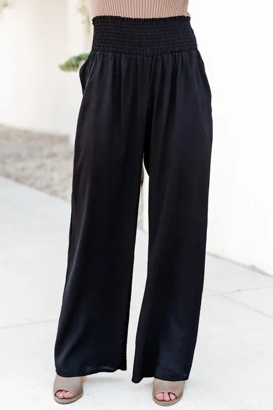 Feeling Relaxed Smocked Pants, Black PREORDER!