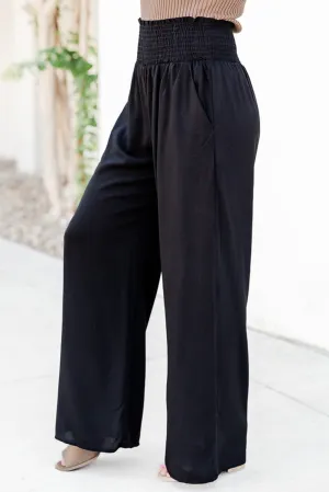 Feeling Relaxed Smocked Pants, Black PREORDER!