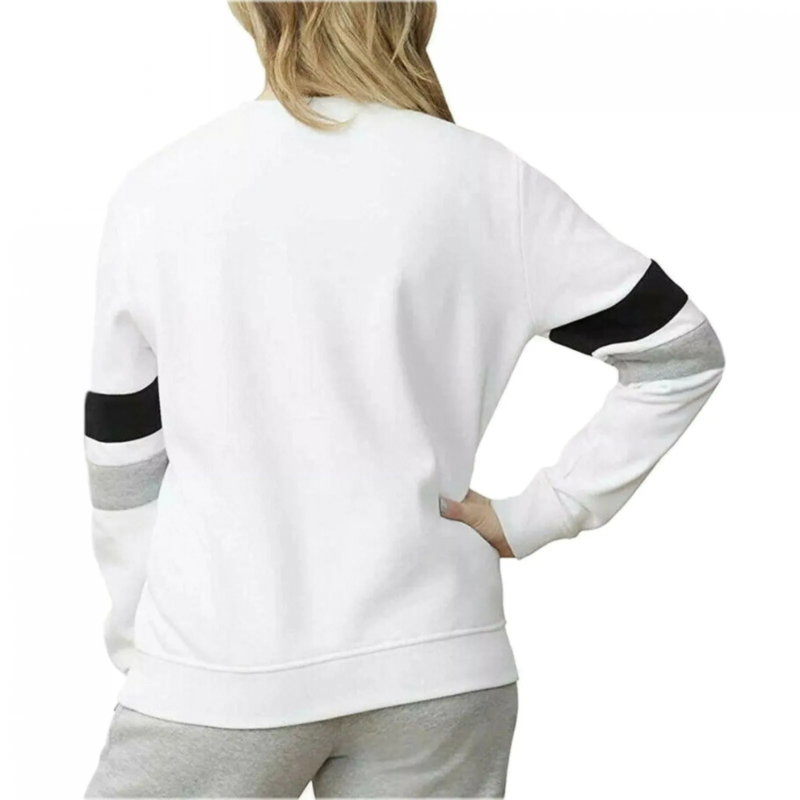 Fila Women's Natalie Colorblock Crewneck Pullover Fleece Sweatshirt