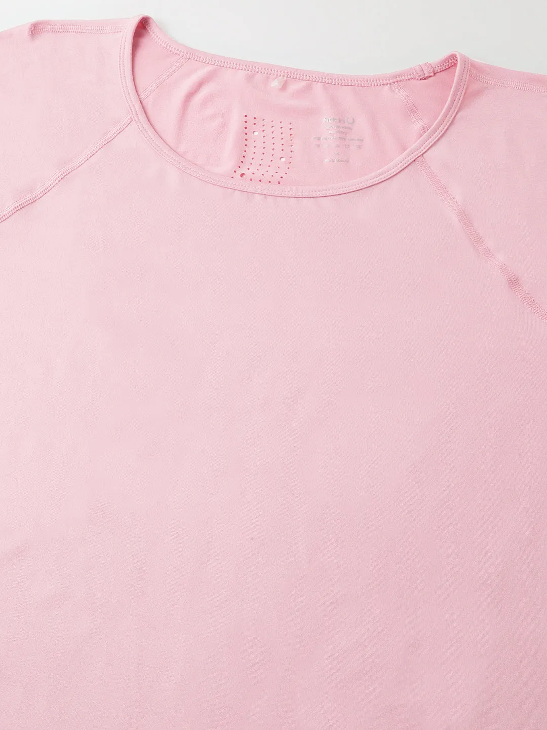 Fitkin Plus Size Anti-Odor Super Soft Nude Pink Laser Detail Long Sleeve Tshirt