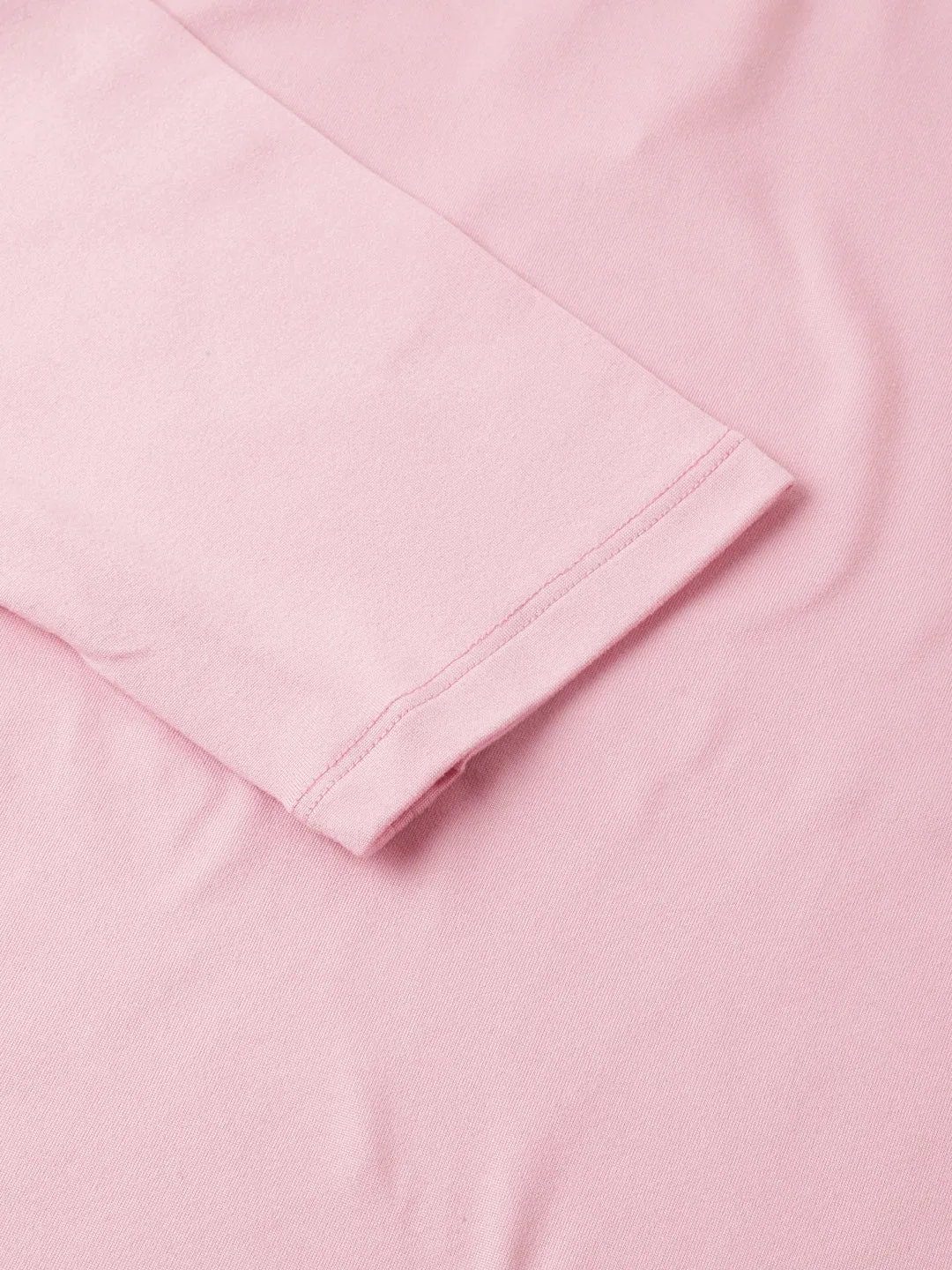 Fitkin Plus Size Anti-Odor Super Soft Nude Pink Laser Detail Long Sleeve Tshirt