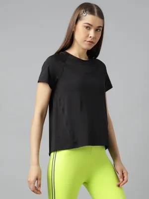 Fitkin women self stripes round neck short sleeves t-shirt