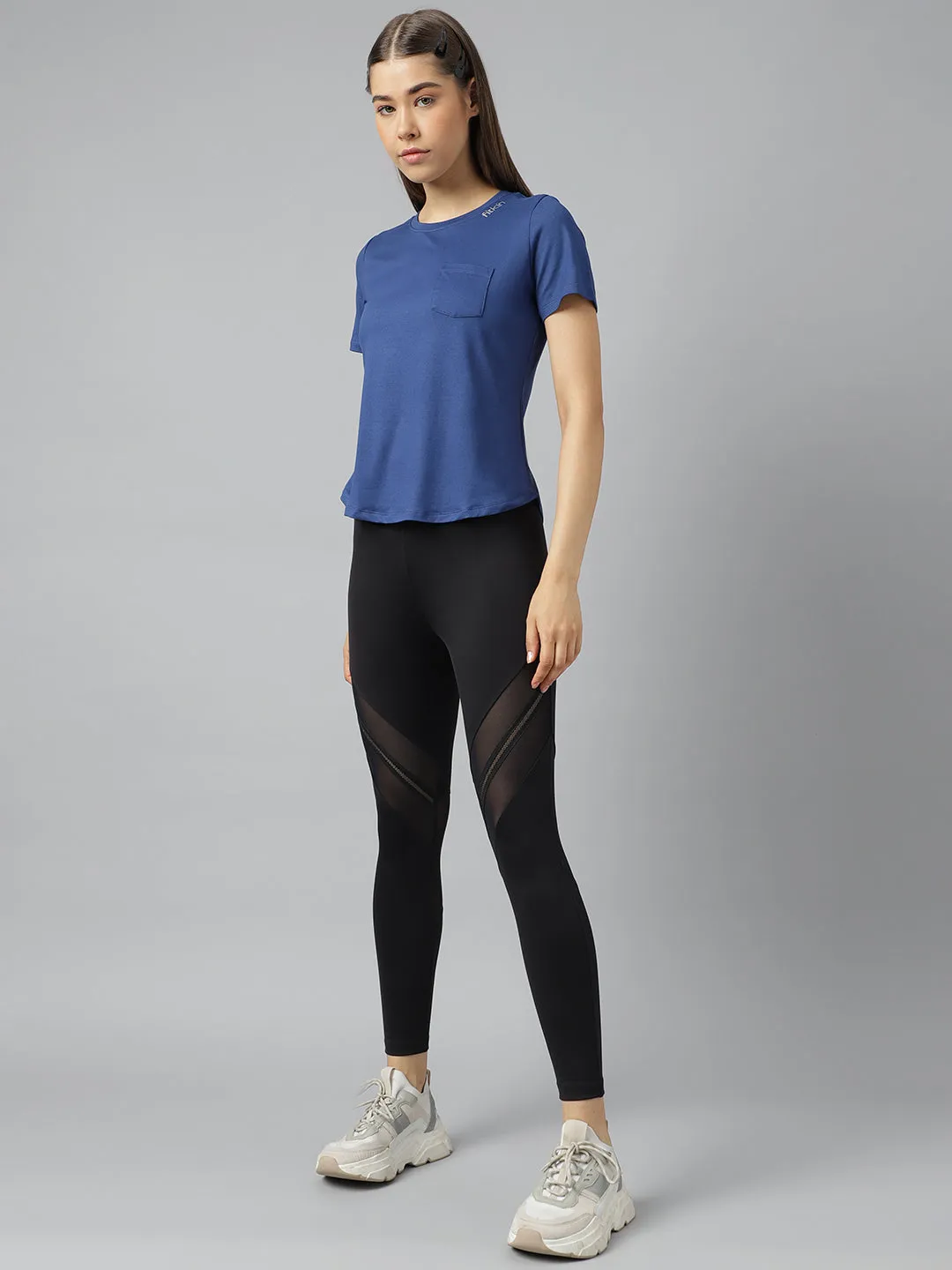 Fitkin women short sleeves t-shirt with laser cut detail