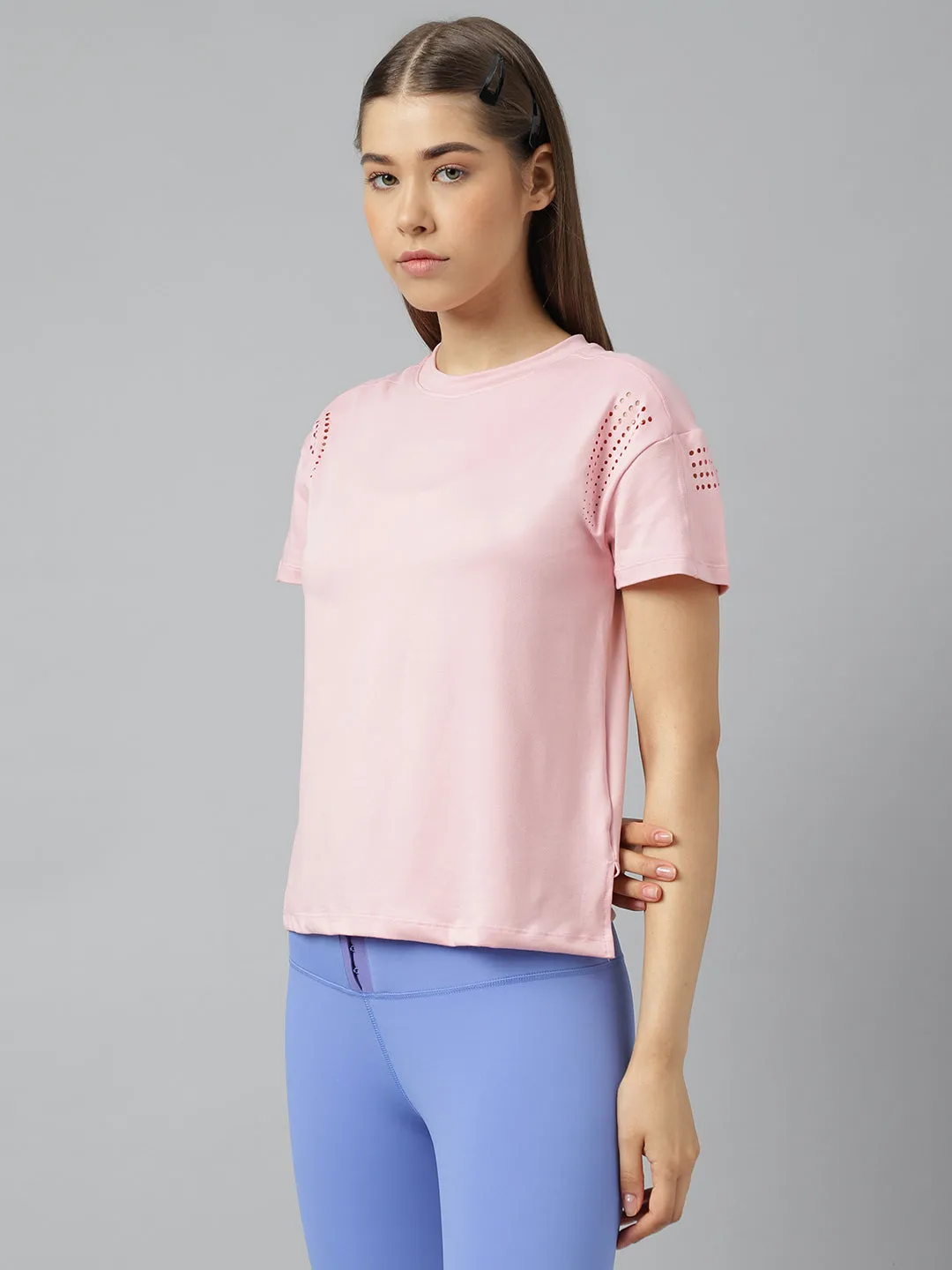 Fitkin women short sleeves t-shirt with laser cut detail